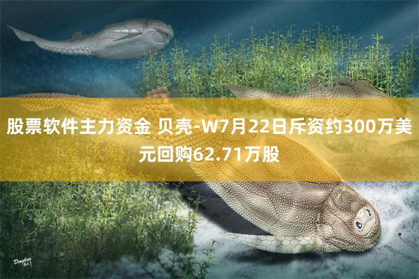 股票软件主力资金 贝壳-W7月22日斥资约300万美元回购62.71万股