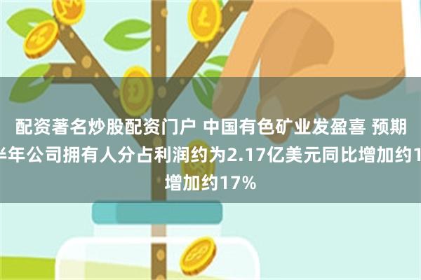 配资著名炒股配资门户 中国有色矿业发盈喜 预期上半年公司拥有人分占利润约为2.17亿美元同比增加约17%